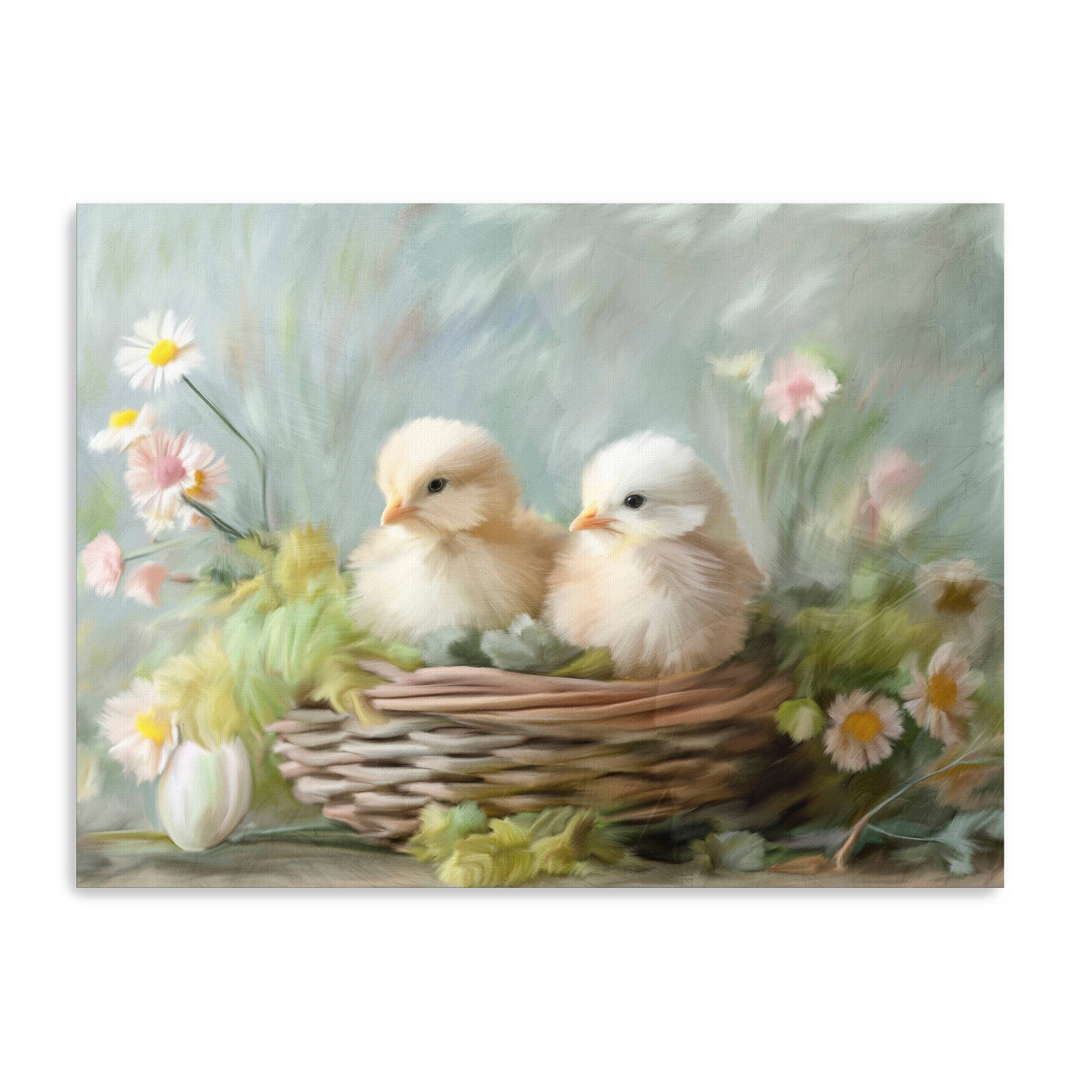 Lumaprints Chicks Basket Canvas Giclée Art
